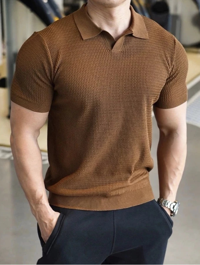 Camisa Estilo Old Money gola V Tricô